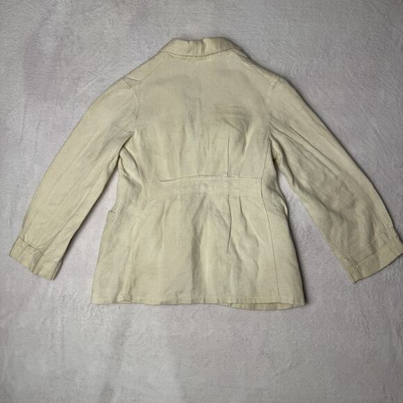 Vtg Peter Pan Kids Blazer Jacket Natural Cream Linen Boy Size 6/7 Button Classic - Picture 2 of 4